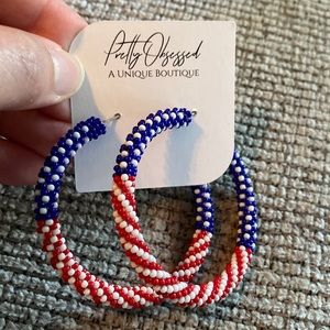 Largesse beaded Americana hoops